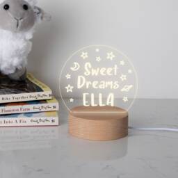 Personalised Baby Night Light - Personalized Mini Led Desk Lamp Unique Shower Gift 7 Colour Options - thumbnail 2