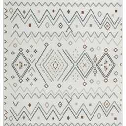 Beige & Blue Kilim Rug Recycled Cotton, Non-Slip Boho Carpet - thumbnail 2