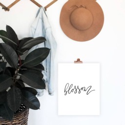Blossom Print, Digital Download, Simple Home Decor, Minimalist Office Wall Art, Calligraphy Art - thumbnail 2
