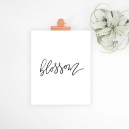 Blossom Print, Digital Download, Simple Home Decor, Minimalist Office Wall Art, Calligraphy Art - thumbnail 3