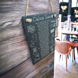 Large Hanging Calon Lan Slate Wall Art Welsh Verse Plaque Sign - thumbnail 3