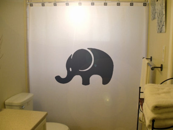 Baby Elephant Fabric Shower Curtain, Kids Bathroom Decor - image 1
