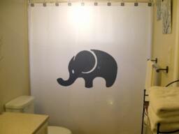 Baby Elephant Fabric Shower Curtain, Kids Bathroom Decor - thumbnail 1