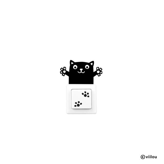 Wall Sticker Cat Decal Switch Tattoos Cats Decals Light Switches Pics Children Illustration Cat Prints Nursery Decor Kids - image 1