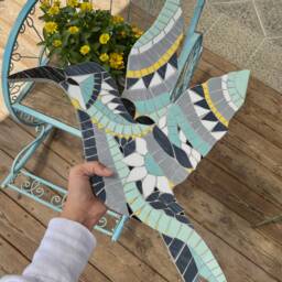 Unique Hummingbird Wall Art, Mosaic Art Design, Animal Nature Housewarming Gifts - thumbnail 3