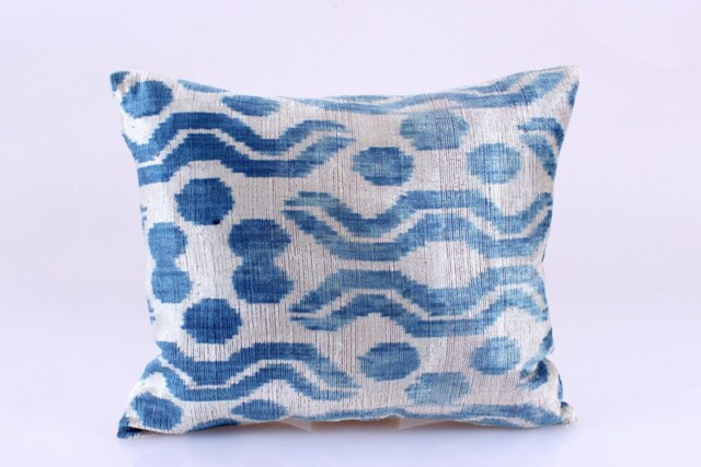 Ikat Velvet Pillow Cover, Handmade Cushion, Decorative Throw Pillow, Boho Cushion Turkish Home Decor - image 1