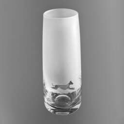 Whippet Vase - 15cm Crystal Glass Bud Vase With Whippet Frieze Design - Gift For Owner - thumbnail 2