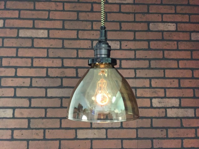 "Industrial Pendant Light -Black 6"" Smoked Glass Cone Shade With Patented ""Huila Connectors" - image 1