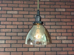 "Industrial Pendant Light -Black 6"" Smoked Glass Cone Shade With Patented ""Huila Connectors"