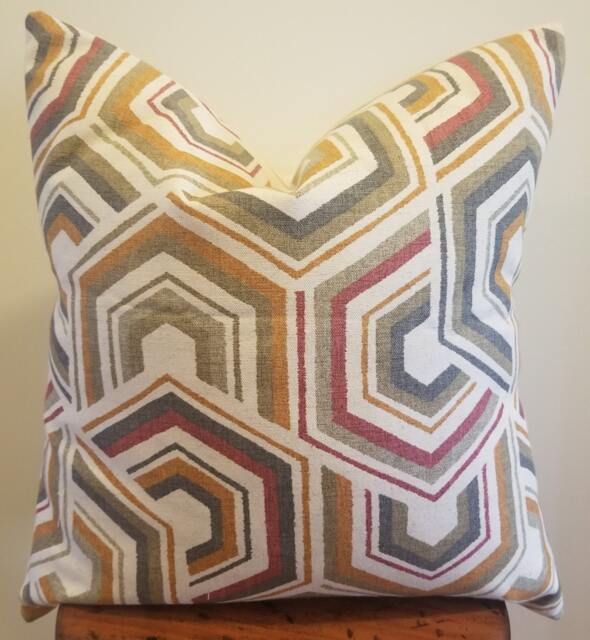 2 Color Choices.geometric.modern.ranch.browns.turquoise.cream.natural.olive.rust.gold Red.grey.pillow Covers.slip Covers.decor Pillows - image 1