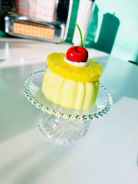 Pineapple Ice Cream Mini Colorful Jelly Cake Fake Food Dopamine Decor Quirky Funky Kitschy Retro Pop Art - image 1