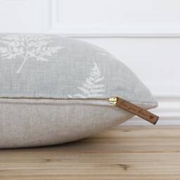 Ivory Fern Pillow Cover Spring Farmhouse Covers Neutral Throw Pillows Lumbar - Mila - thumbnail 2
