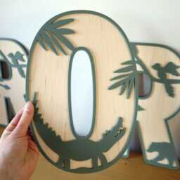 Extra Large Safari Personalised Name Sign, Jungle Nursery Wall Name, Wild Animal Wooden Letters, One D??cor, Custom Art - thumbnail 3