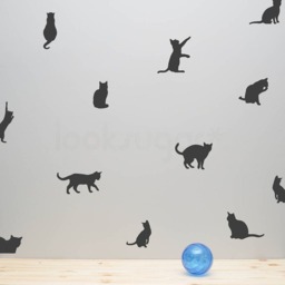 Kitty Cat Pattern Wall Decal . Stickers Decals - Lswp-Ap0065Nf - thumbnail 2