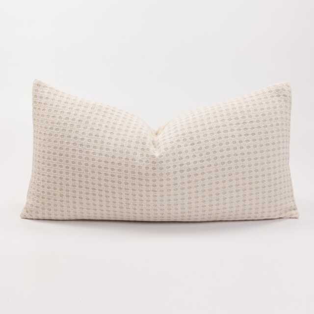 Oatmeal Linen Lumbar Pillow Cover, Bamboo Reverse, Farmhouse Cushion - image 1