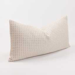 Oatmeal Linen Lumbar Pillow Cover, Bamboo Reverse, Farmhouse Cushion - thumbnail 3
