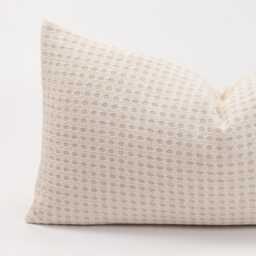 Oatmeal Linen Lumbar Pillow Cover, Bamboo Reverse, Farmhouse Cushion - thumbnail 2