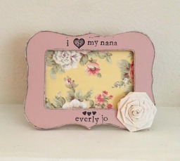 Personalized Grandma Wood Picture Frame Hand Stamped Vintage Decor - thumbnail 1