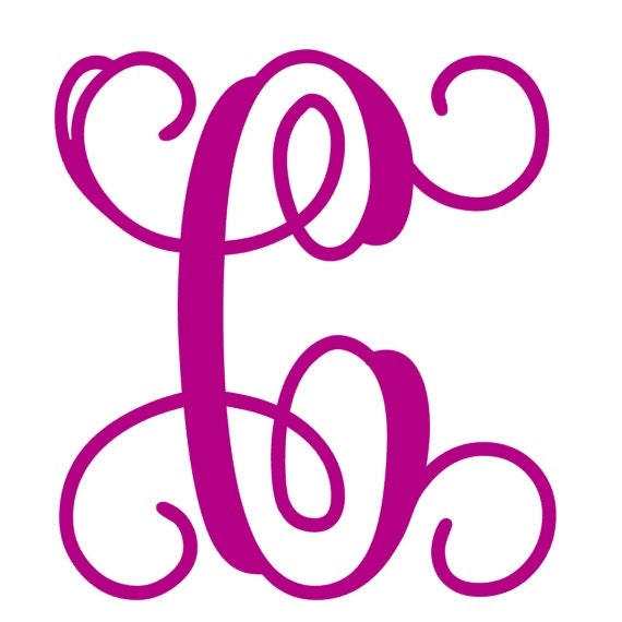 Single Letter Monogram Sticker, Car Decal, Vinyl Letter, Wall Custom - image 1