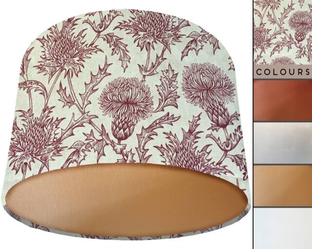 Thistle Print Lampshade Red Floral Country Home Lighting - image 1