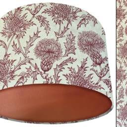 Thistle Print Lampshade Red Floral Country Home Lighting - thumbnail 2