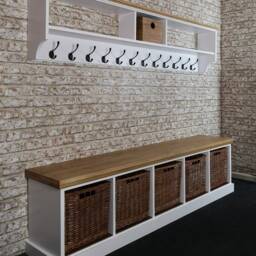 Hallway Set Including 5 Storage Baskets & A Box. Shoe Rack Bench & Coat With Hooks in Choice Of Colours - thumbnail 3