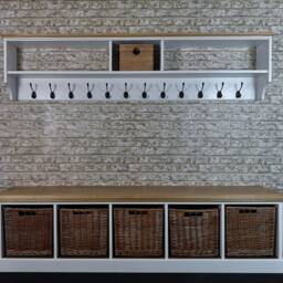 Hallway Set Including 5 Storage Baskets & A Box. Shoe Rack Bench & Coat With Hooks in Choice Of Colours - thumbnail 2