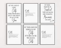 Cat Prints, Quote Wall Definition Prints For Lover, Mum Funny Sitter Gift Idea - thumbnail 1