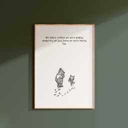 Winnie The Pooh Print, Quote Nursery Decor, Wall Art, New Baby Gift, Unframed, A2/A3/A4/A5, Themed - thumbnail 1