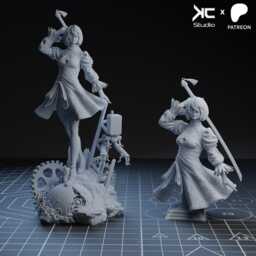 Black Protocol - Android Warrior Philosophical Sci-Fi 2B Resin Figure 16K - thumbnail 4