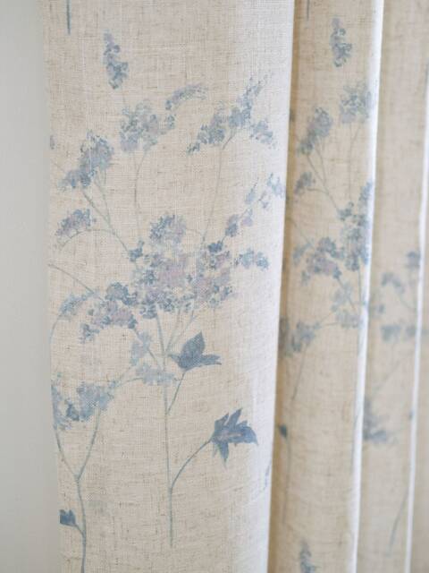 Bluma Print Linen Curtain, Floral Drape, Semi Blackout Custom Curtain For Livingroom, Extra Long 1Pc - image 1