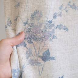Bluma Print Linen Curtain, Floral Drape, Semi Blackout Custom Curtain For Livingroom, Extra Long 1Pc - thumbnail 3