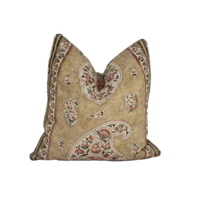 Gp & J Baker - Coromandel Tobacco Intricately Detailed Kashmir Paisley Designer Cushion Cover Luxury Throw Pillow Handmade Home Deco - image 1