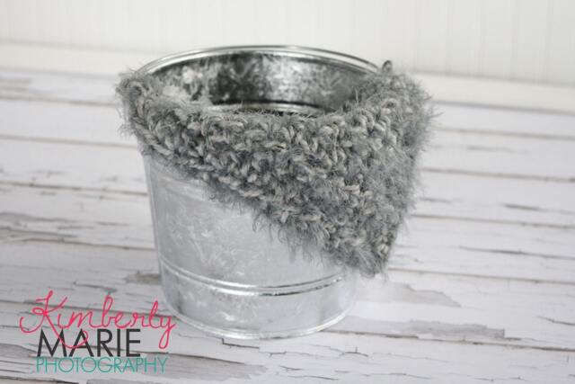 Gray Fur Newborn Baby Blanket Photo Prop - image 1