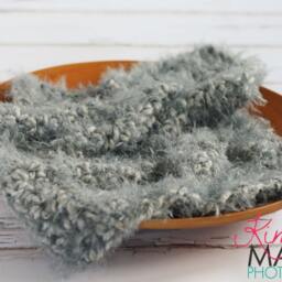 Gray Fur Newborn Baby Blanket Photo Prop - thumbnail 2