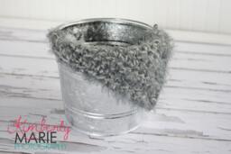 Gray Fur Newborn Baby Blanket Photo Prop - thumbnail 1