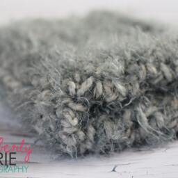 Gray Fur Newborn Baby Blanket Photo Prop - thumbnail 3