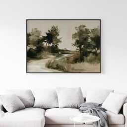 Green Landscape Poster, Abstract Nature Print, Minimalist Wall Art, Paper - thumbnail 3