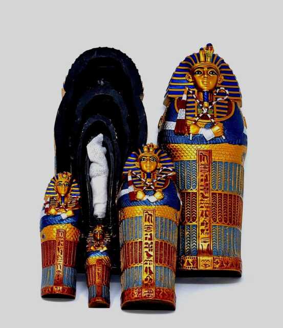 Ancient Egyptian King Coffin Tutankhamun Or Anubis - 12 Inch Tomb Set - image 1
