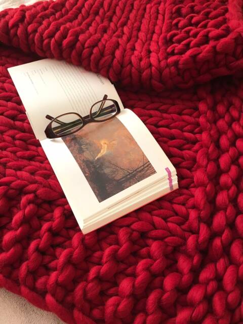 Chunky Knit Blanket Throw Merino Wool Baby Super Yarn - image 1