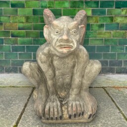 Concrete Gargoyle Statue Stone Gothic Sculpture Outdoor Guardian Ornament Garden Figurine Handmade Art - thumbnail 2
