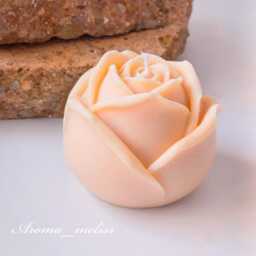 3D Rose Candle Handcrafted Soy Beeswax Blend - thumbnail 3