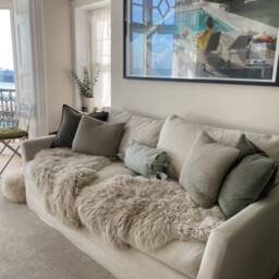 Luxury Double Length Sheepskin Rug Parchment Colour , Genuine Sheepskin Rug, Throw Chair Cover. Long - thumbnail 3