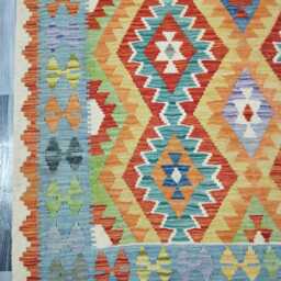 Kilim Rug Classic, Handmade Artisan Afghan Turkish, Scandinavian, Navajo, Bohemian Flatweave, Natural Wool 194x150 cm - thumbnail 2