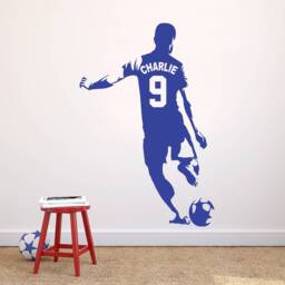 Personalised Football Shirt - Vinyl Transfer Wall Sticker Kids Bedroom - thumbnail 1