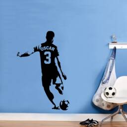 Personalised Football Shirt - Vinyl Transfer Wall Sticker Kids Bedroom - thumbnail 4