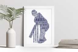 Personalised Cricket Player Word Art Print, Cricketer Gift, Custom Wall Framed Picture, Present For Men, Women Nl - thumbnail 1