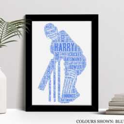 Personalised Cricket Player Word Art Print, Cricketer Gift, Custom Wall Framed Picture, Present For Men, Women Nl - thumbnail 2