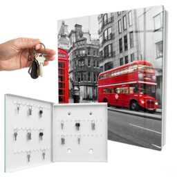London Contrast Wall Mounted Key Cabinet, Red Box For Wall, Photographic Cities, Lovers Of & Urban Architecture - thumbnail 2