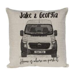 Personalised Citron Relay Camper Van Cushion Cover, Choice Of Colours By Inspired Creative Design - thumbnail 1